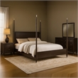 Pemberly Row 4 Piece Queen Poster Bedroom Set in Modern Dark Brown