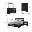 Pemberly Row 5 Piece King Storage Bedroom Set with Glitter in Black