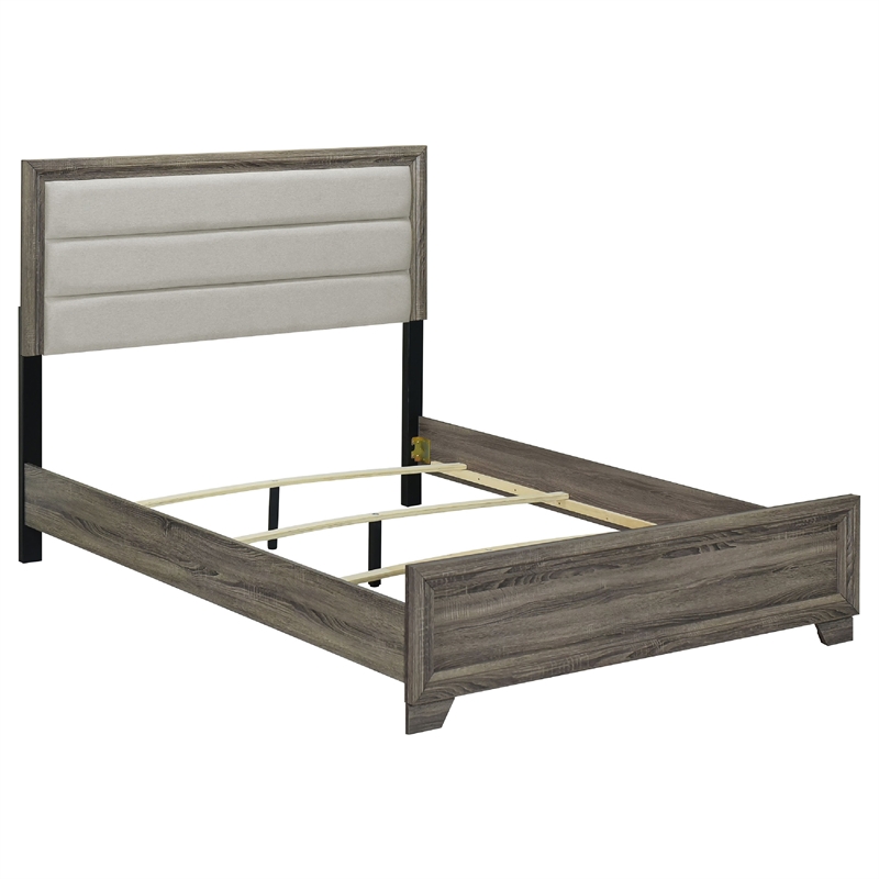 Pemberly Row 4 Piece Queen Upholstered Bedroom Set in Gray Brown