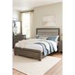 Pemberly Row 4 Piece Queen Upholstered Bedroom Set in Gray Brown