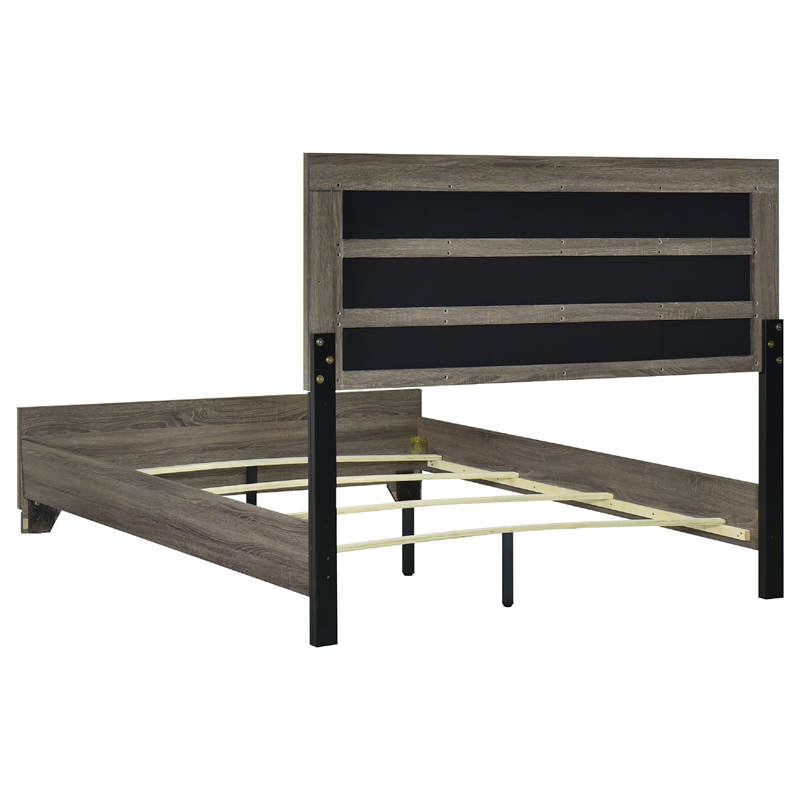 Pemberly Row 4 Piece Queen Upholstered Bedroom Set in Gray Brown