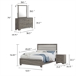 Pemberly Row 4 Piece Queen Upholstered Bedroom Set in Gray Brown