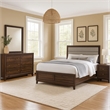Pemberly Row 4 Piece Queen Bedroom Set in Gray and Walnut Brown