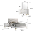 Pemberly Row 4 Piece Queen Bedroom Set in White with Gold Accents