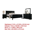 Pemberly Row 4 Piece Queen Sleigh Bedroom Set in Classic Black