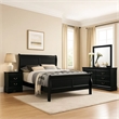 Pemberly Row 4 Piece Queen Sleigh Bedroom Set in Classic Black
