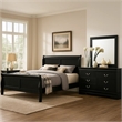 Pemberly Row 4 Piece Queen Sleigh Bedroom Set in Classic Black