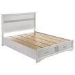 Pemberly Row 4 Piece Queen Storage Bedroom Set with Glitter in White