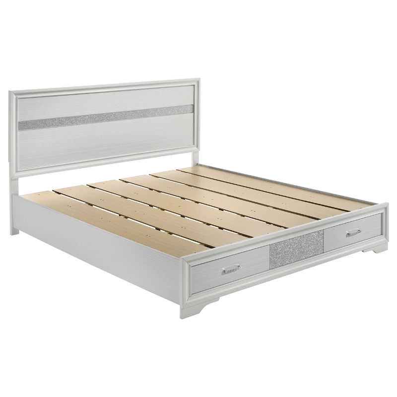Pemberly Row 5 Piece California King Storage Bedroom Set in White