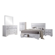 Pemberly Row 5 Piece California King Storage Bedroom Set in White