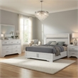 Pemberly Row 4 Piece Queen Bedroom Set with Glitter Accent in White