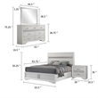 Pemberly Row 4 Piece Queen Bedroom Set with Glitter Accent in White