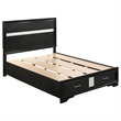 Pemberly Row 5 Piece Full Storage Bedroom Set with Glitter in Black