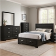 Pemberly Row 5 Piece Full Storage Bedroom Set with Glitter in Black