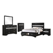 Pemberly Row 5 Piece Full Storage Bedroom Set with Glitter in Black