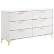 Pemberly Row 5 Piece California King Bedroom Set in White and Gold