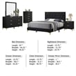 Pemberly Row 5 Piece Queen Bedroom Set in Black Velvet with Gold