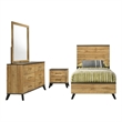Pemberly Row 4 Piece Twin Bedroom Set in Rustic Brown Pine Wood