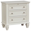 Pemberly Row 4 Piece Queen Panel Bedroom Set in Cream White Wood