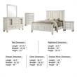 Pemberly Row 5 Piece Queen Panel Bedroom Set in Cream White Wood