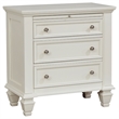 Pemberly Row 5 Piece Queen Panel Bedroom Set in Cream White Wood