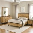 Pemberly Row 4 Piece Full Bedroom Set in Rustic Brown Pine Wood