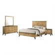 Pemberly Row 4 Piece Full Bedroom Set in Rustic Brown Pine Wood