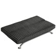 Pemberly Row Channel Tufted Futon Sofa Bed in Charcoal Gray Fabric