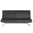 Pemberly Row Channel Tufted Futon Sofa Bed in Charcoal Gray Fabric