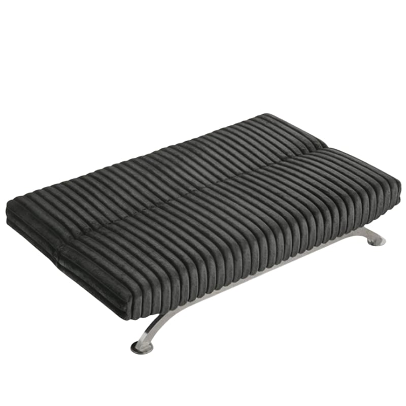 Pemberly Row Channel Tufted Futon Sofa Bed in Charcoal Gray Fabric