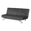 Pemberly Row Channel Tufted Futon Sofa Bed in Charcoal Gray Fabric