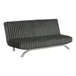 Pemberly Row Channel Tufted Futon Sofa Bed in Charcoal Gray Fabric
