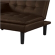 Pemberly Row Futon Sofa Bed with Drop Down Tray in Brown Faux Leather