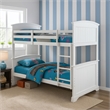 Pemberly Row Twin over Full Bunk Bed with Plank Headboard in White