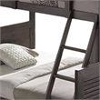 Pemberly Row Twin over Full Bunk Bed with Slat Design in Charcoal Brown
