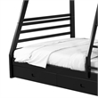 Pemberly Row Twin over Full Bunk Bed with 2 Drawers and Ladder in Black