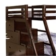 Pemberly Row Twin over Full Stair Bunk Bed with Drawers in Espresso Brown