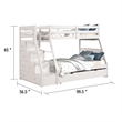 Pemberly Row Twin over Full Stair Bunk Bed with Drawers in White