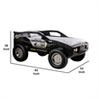 Pemberly Row Kids Twin Off-Road Car Bed with LED Headlights in Black