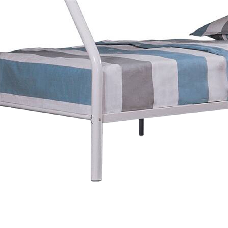 Pemberly Row Twin over Full Metal Bunk Bed with Ladders in White