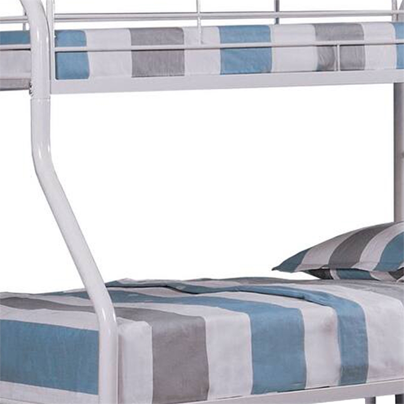 Pemberly Row Twin over Full Metal Bunk Bed with Ladders in White