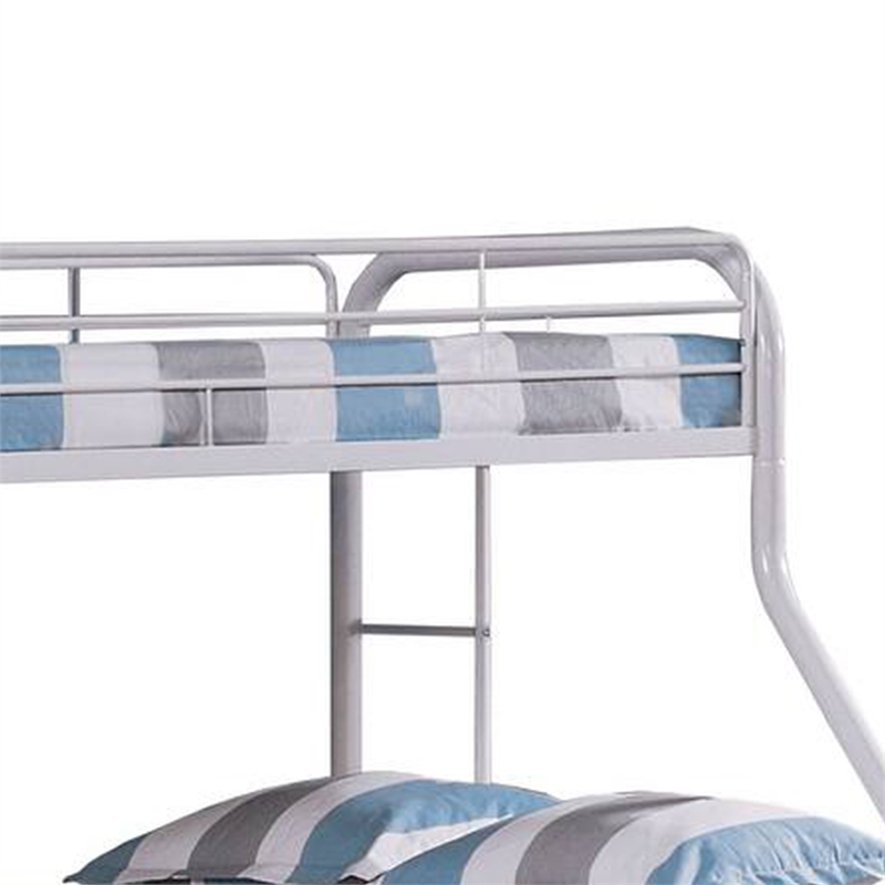 Pemberly Row Twin over Full Metal Bunk Bed with Ladders in White