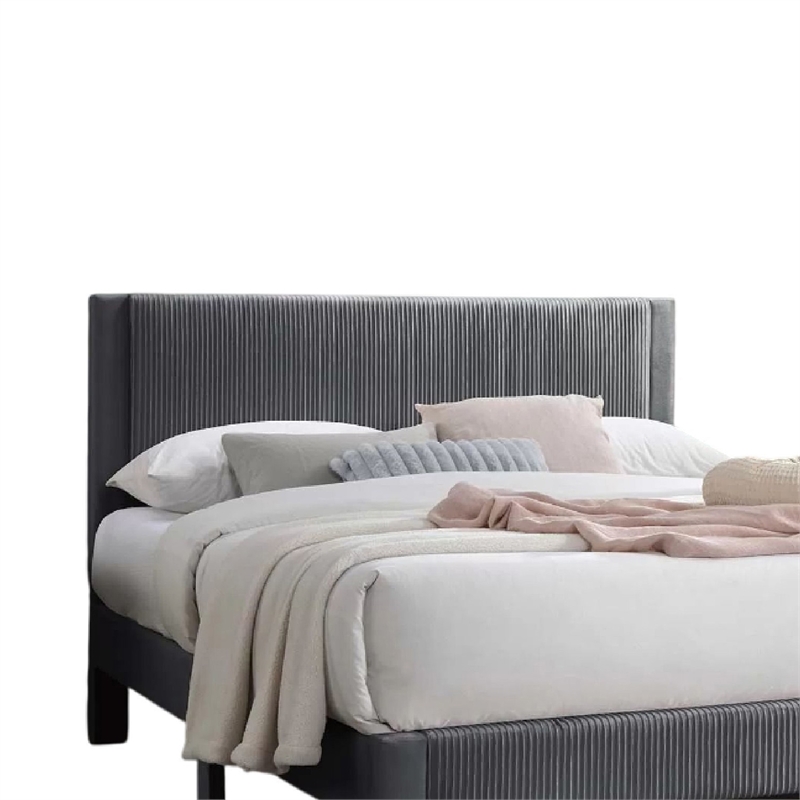 Pemberly Row Full Bed with Underbed Drawer in Dark Gray Corduroy