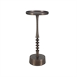 Pemberly Row 10 Inch Round Accent Table in Ribbed Bronze Iron