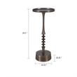 Pemberly Row 10 Inch Round Accent Table in Ribbed Bronze Iron