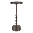 Pemberly Row 10 Inch Round Accent Table in Ribbed Bronze Iron