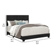 Pemberly Row King Size Upholstered Bed with Black Legs in Black
