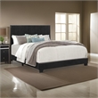 Pemberly Row King Size Upholstered Bed with Black Legs in Black
