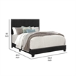 Pemberly Row Queen Size Upholstered Bed with Black Legs in Black