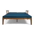 Pemberly Row 79 Inch Outdoor Double Chaise Lounger in Acacia Wood